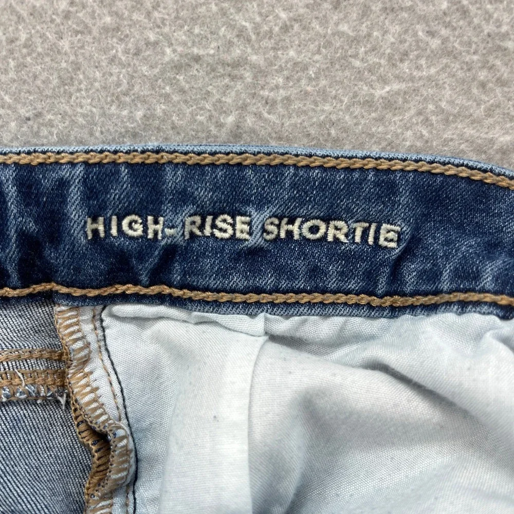 American Eagle High Rise Shortie Shorts Womens 4 Blue Denim Jorts Next Level
